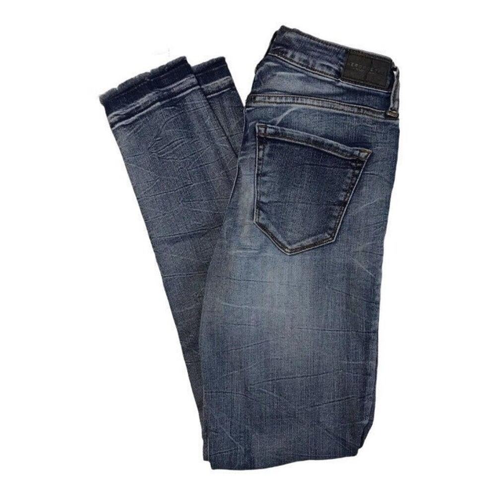 Aeropostale Distressed High-Waisted Jegging Frayed Hem Acid Wash Womens Size 00